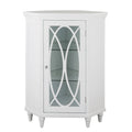 Corner Floor Cabinet with 2 Adjustable Tempered Glass Shelves Y263