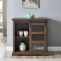 Dark Walnut Sliding Glass Door Accent Cabinet P636683