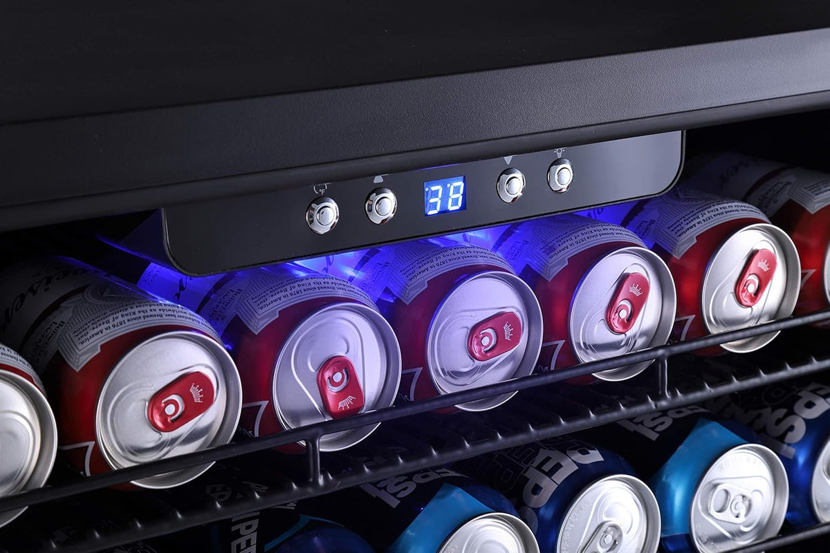 24 Inch 175 Can Built-in Beverage Cooler Refrigerator with Glass Door T182311