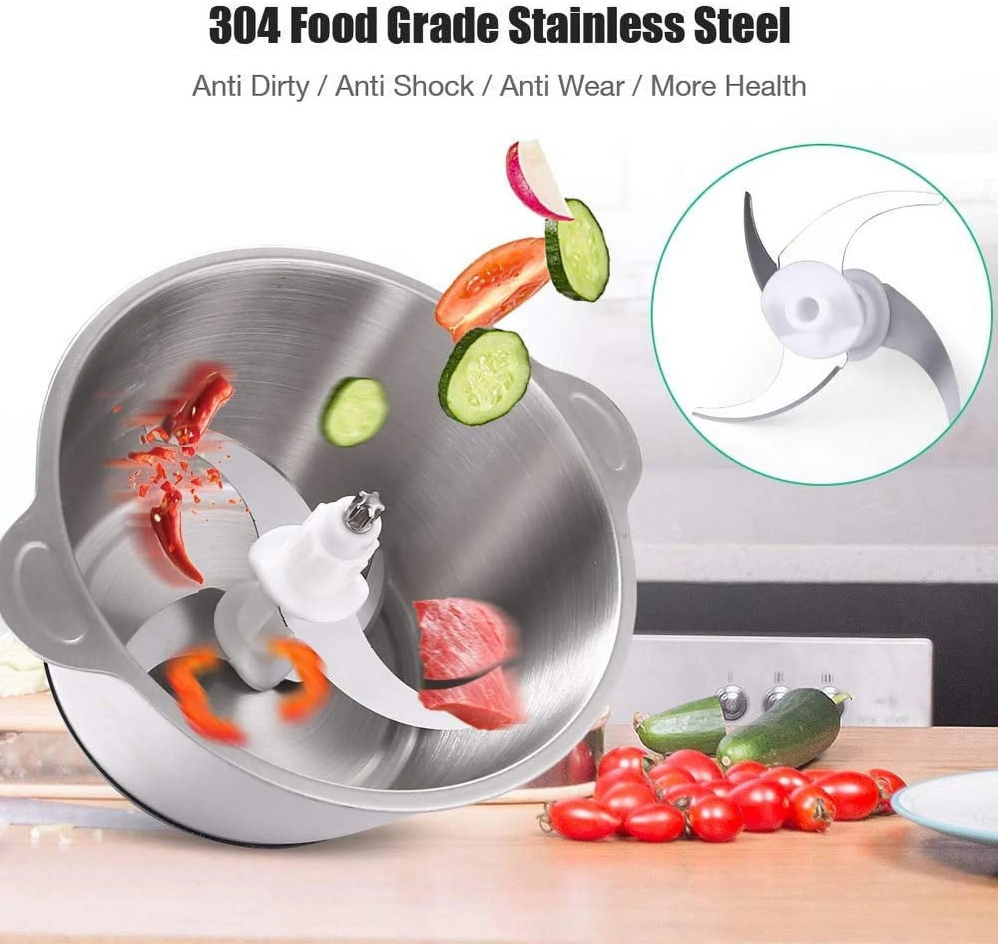 Stainless Steel Food Processor 2L 350W 8 Cups M5837