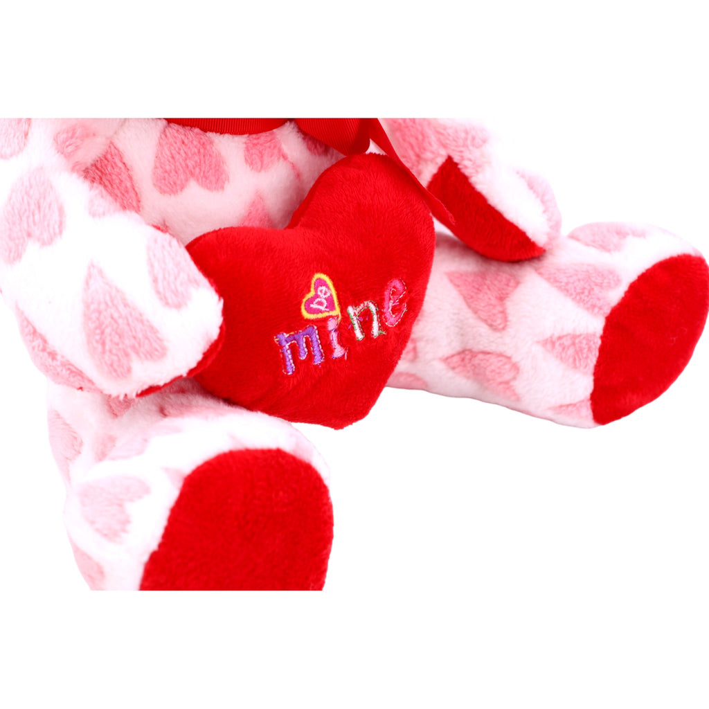 Pink Heart Plush Teddy Bear Pillow Y589717