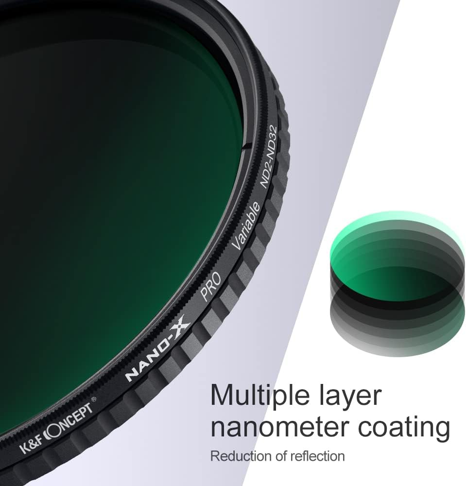 55mm Variable ND Filter ND2-ND32 with Microfiber Cleaning Cloth O31823