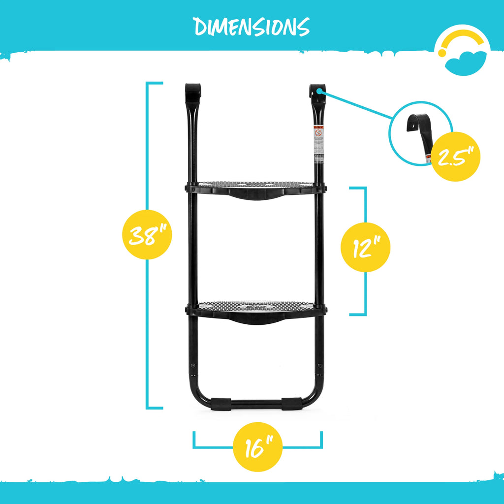 Heavy Duty 2 Step Trampoline Ladder, 38 x 16 x 2.5 inches T727