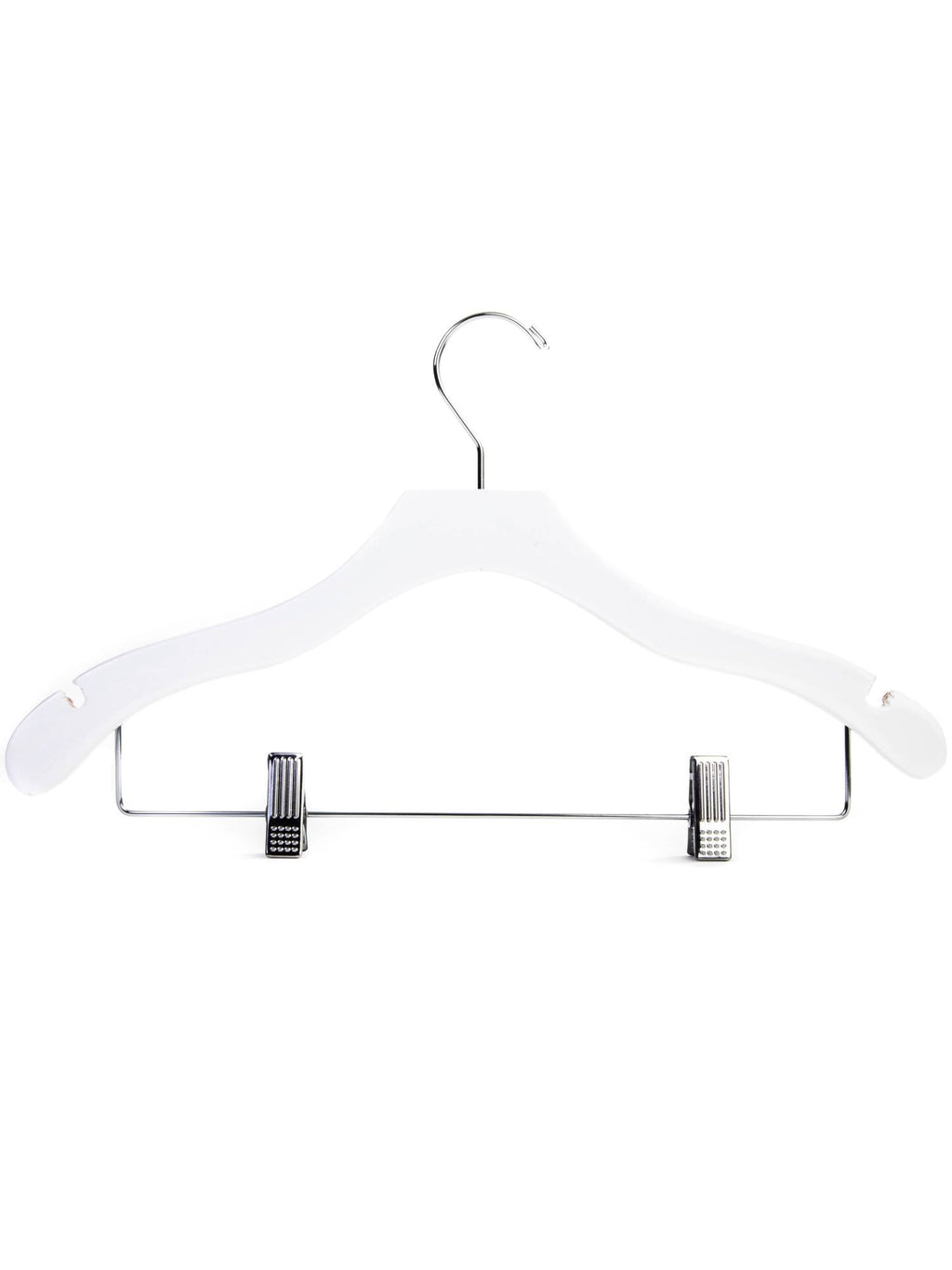 White Notched Wavy Combo Hanger with Clips (Case of 50) L839440