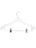 White Notched Wavy Combo Hanger with Clips (Case of 50) L839440