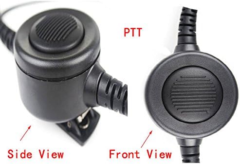 Tactical Throat Mic Earpiece Headset with Finger Ptt, Pack of 2 D441