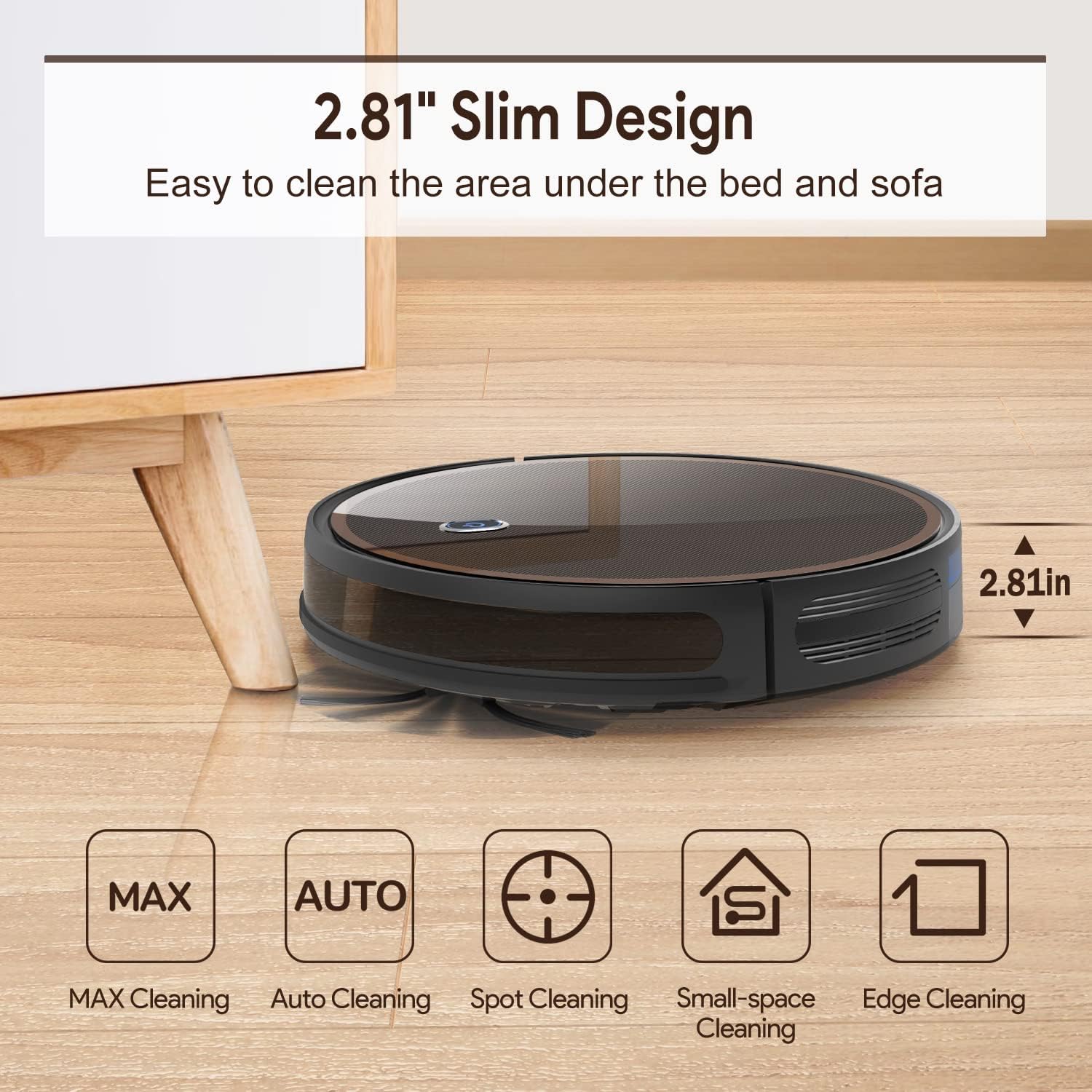 Robot Vacuum Cleaner with 2000Pa and 2600mAh Lithium-ion Battery M395633