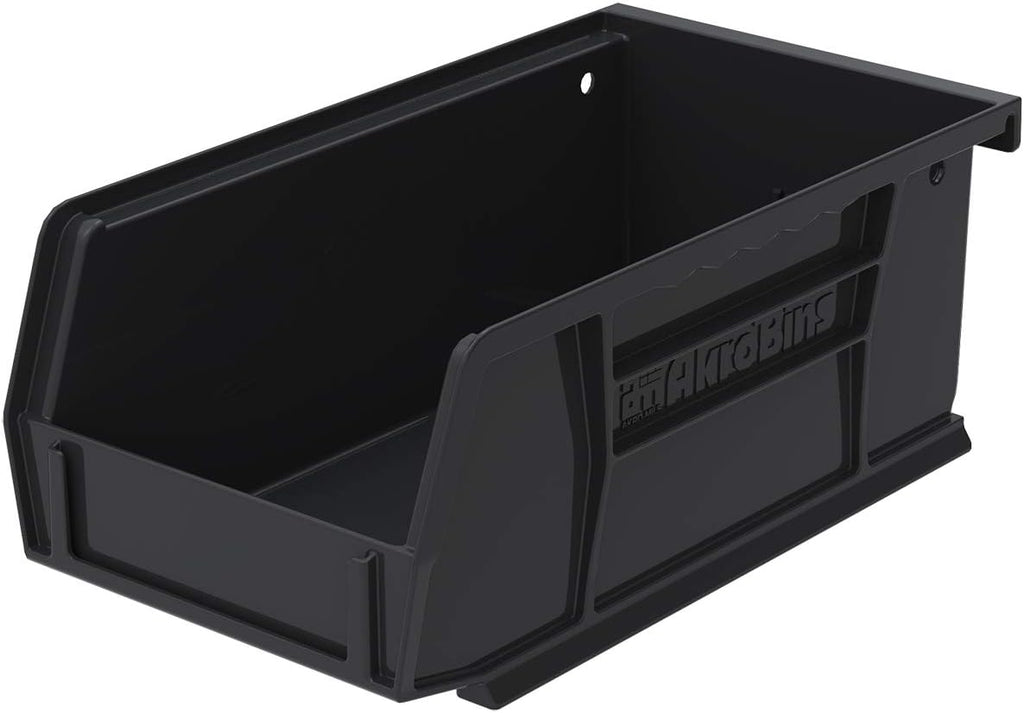 Plastic Storage Bin Hanging Stacking Containers, Black, 24-Pack E329891