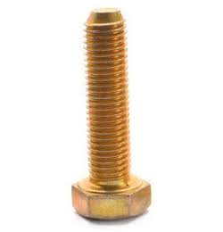 9/16 inch-18 x 4 1/2 inch Fine Thread Grade 8 Hex Cap Screw, Alloy Steel Yellow Zinc Plated, Pk 25 U637904