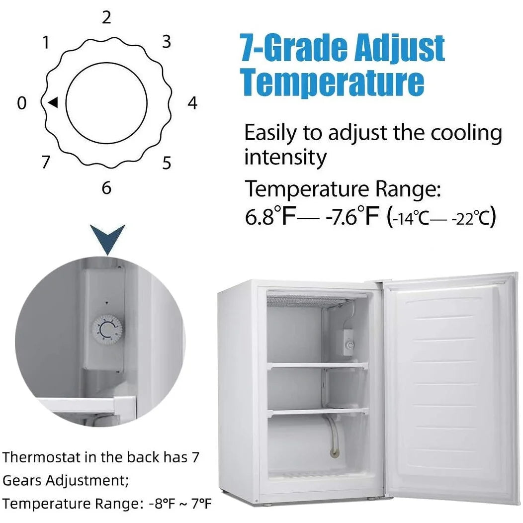 Compact Upright Freezer Stainless Steel Door Black O447678