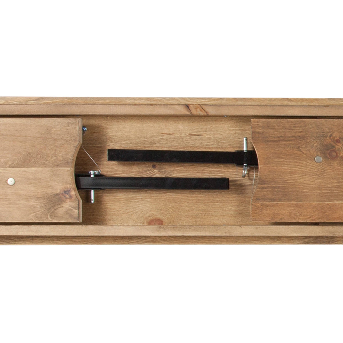 Black Solid Pine Folding Farm Bench with 3 Legs E879269