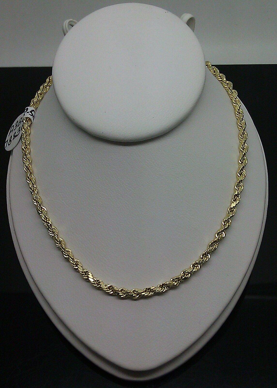 10K Yellow Gold Rope Chain Necklace 20" Inch 2.5mm V691