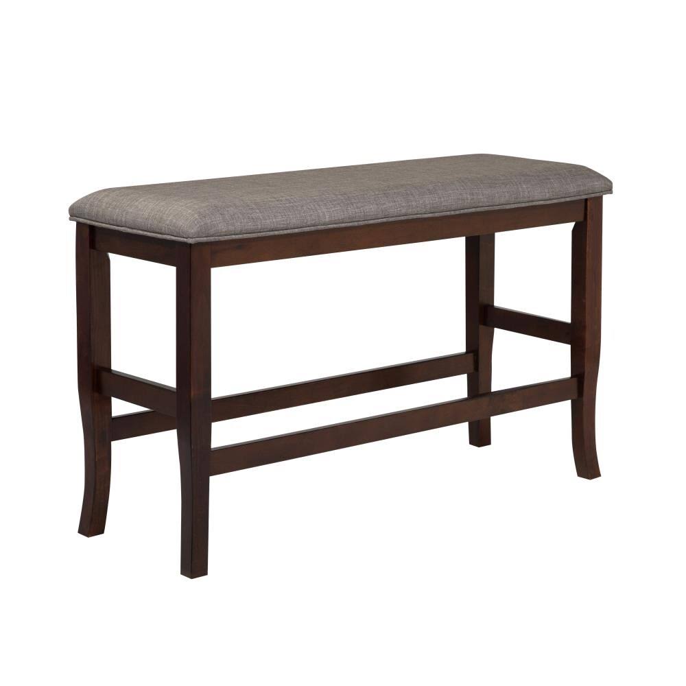 Oak Fabric Counter Height Dining Bench J393