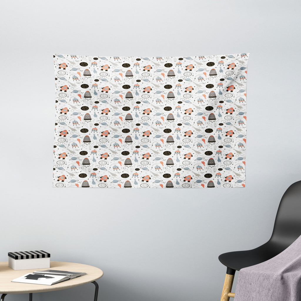 Outer Space UFO Spaceship Wall Hanging Tapestry 60W X 40L Inches Q151