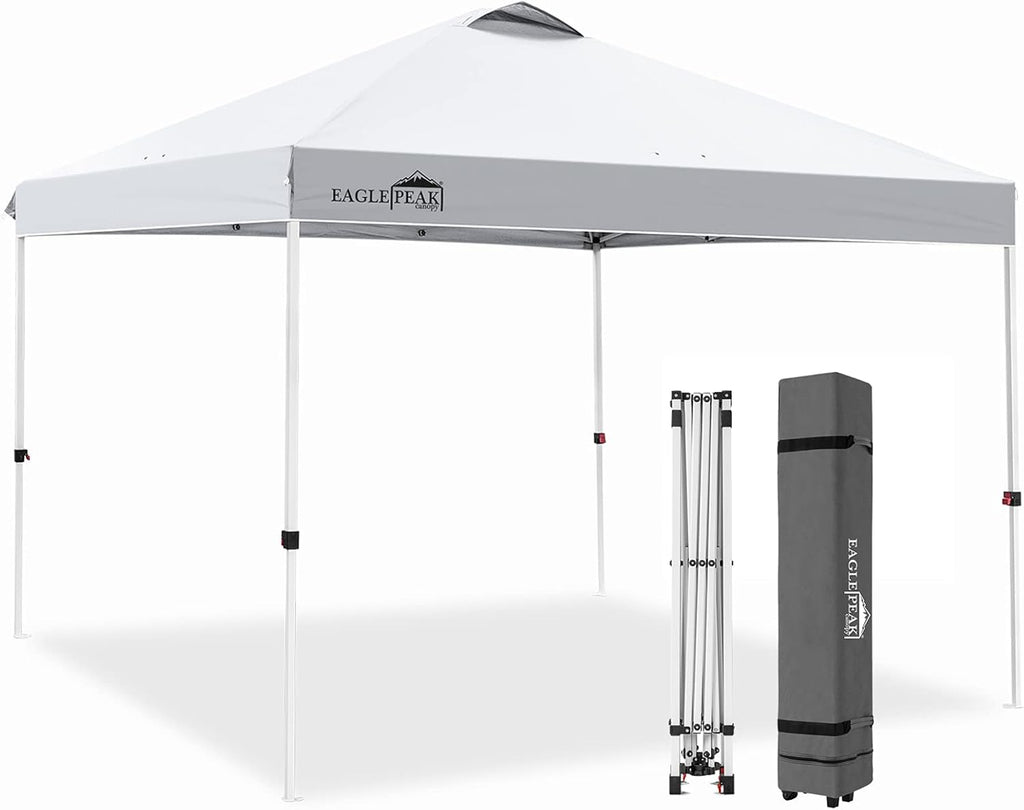 10' x 10' Light Blue Pop Up Canopy Tent with Wheeled Carrying Bag N556