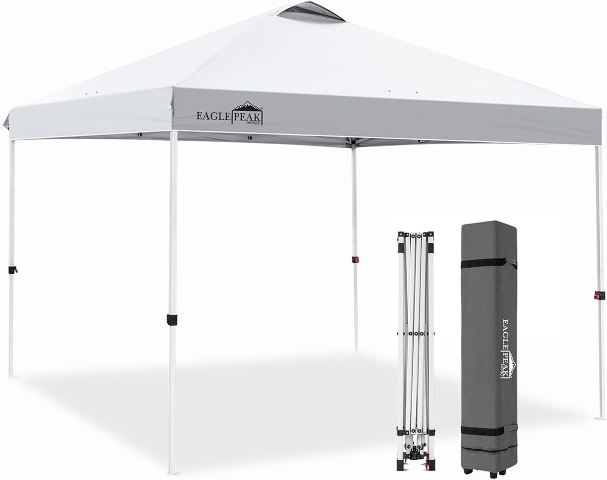 10' x 10' Light Blue Pop Up Canopy Tent with Wheeled Carrying Bag N556