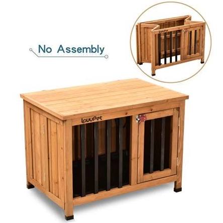 Wooden Portable Foldable Pet Crate Dog Kennel with Tray A500471