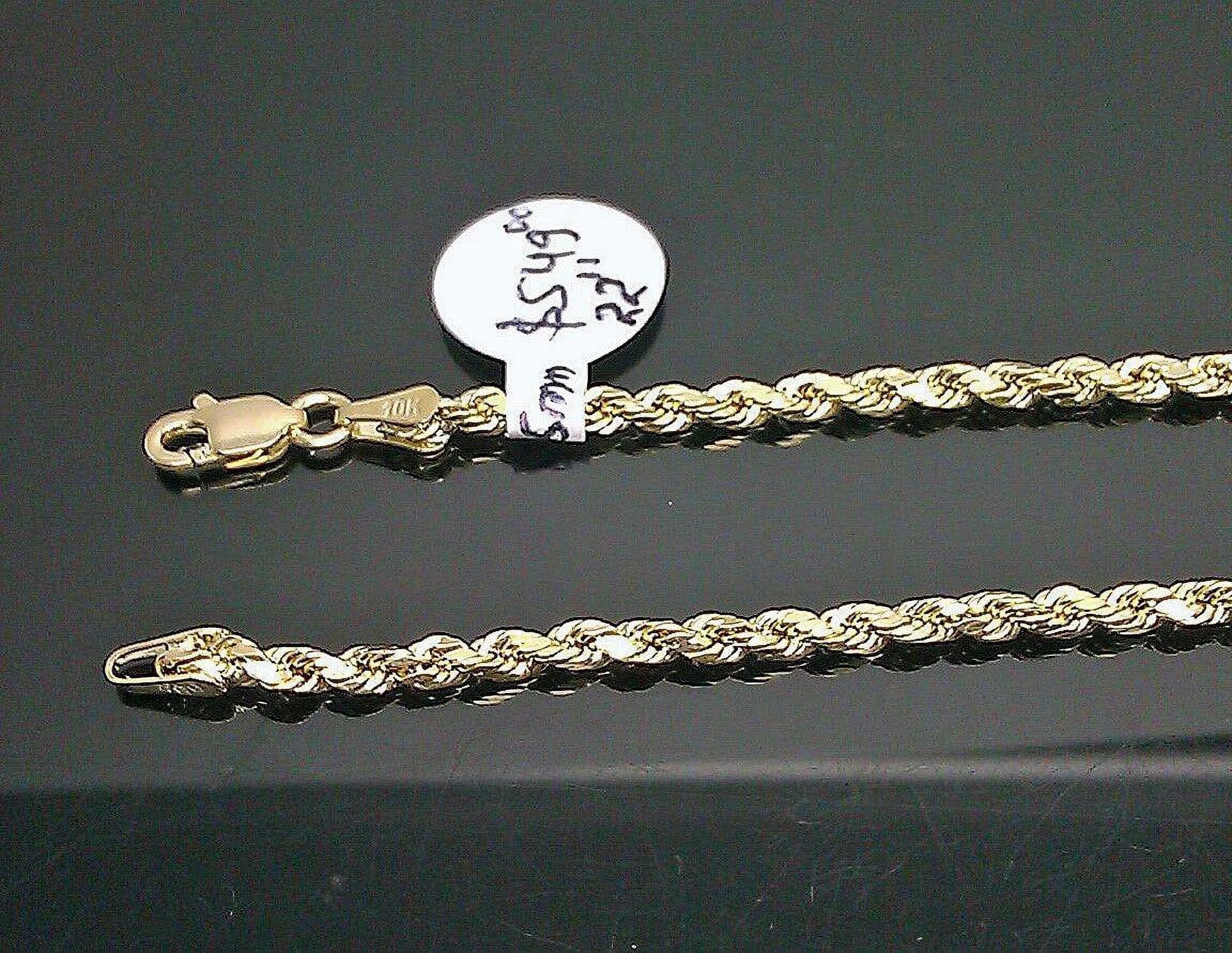 10K Yellow Gold Rope Chain Necklace 20" Inch 2.5mm V691