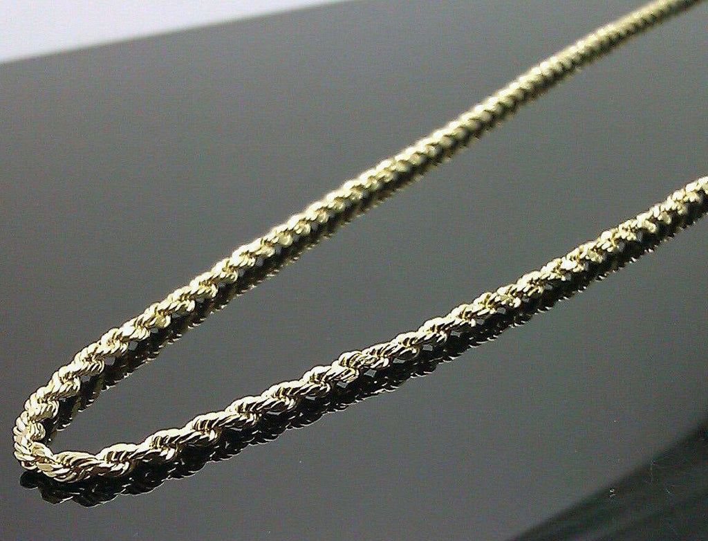 10K Yellow Gold Rope Chain Necklace 20" Inch 2.5mm V691