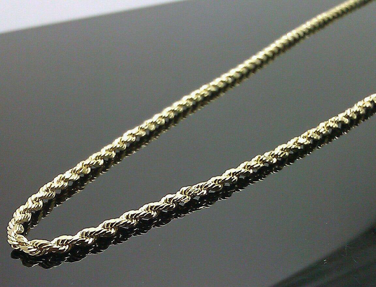 10K Yellow Gold Rope Chain Necklace 20" Inch 2.5mm V691