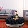 Black Extra Plush Faux Fur Bagel Pet Bed A855932