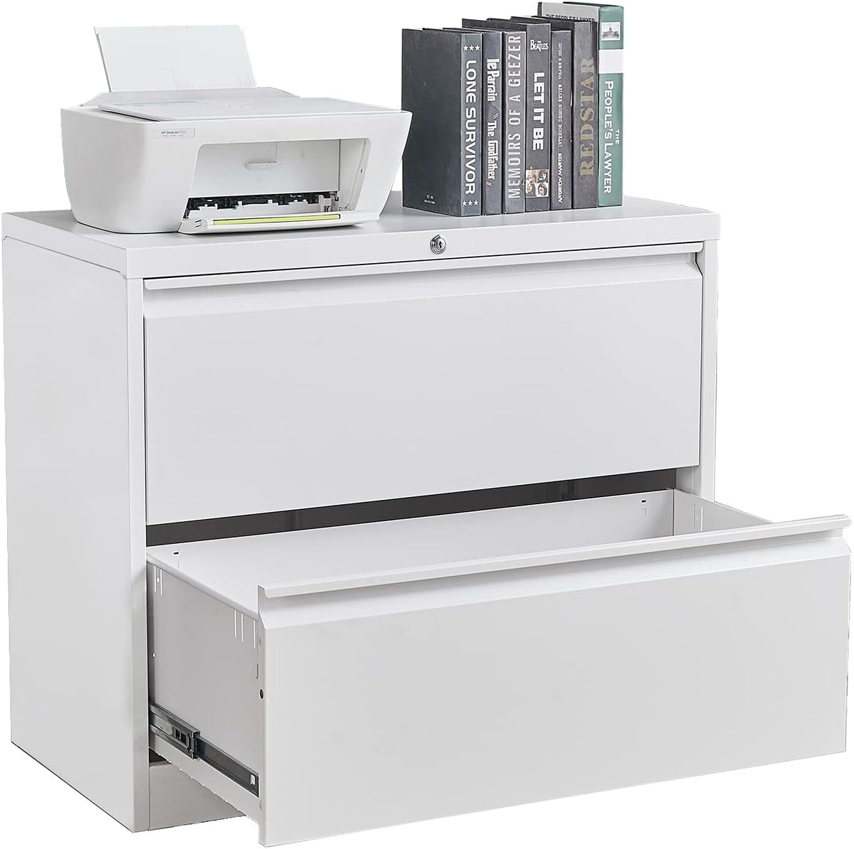 4 Drawer White Steel Lateral File Cabinet T5767