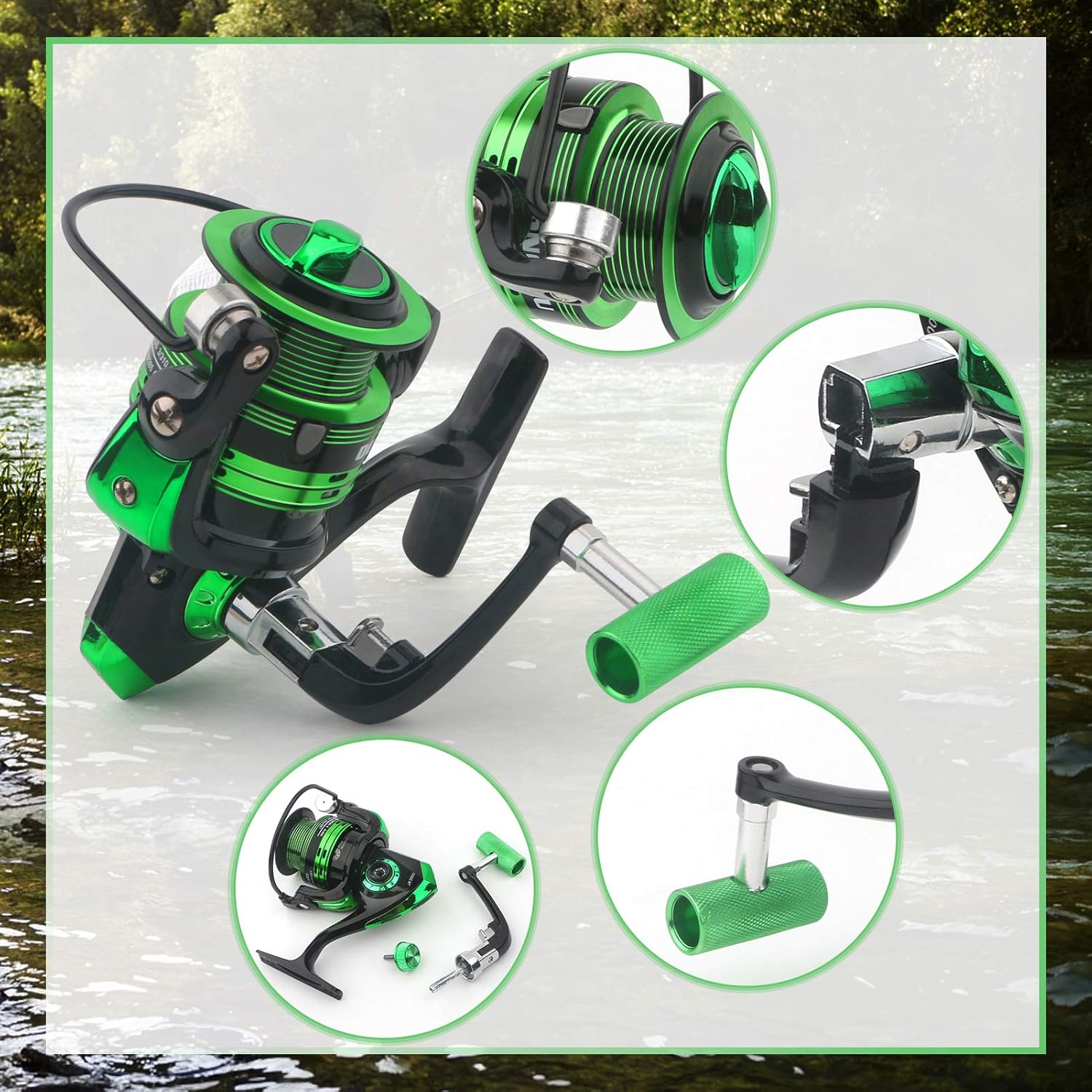Carbon Fiber Telescopic Fishing Rod and Reel Combos with Spinning Reel Tackle Bag E34974