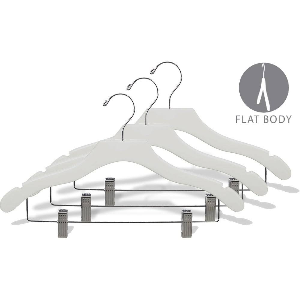 White Notched Wavy Combo Hanger with Clips (Case of 50) L839440