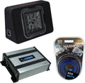 12" Loaded Square Thin Sub Box with Amplifier and Amp Install Kit N960381