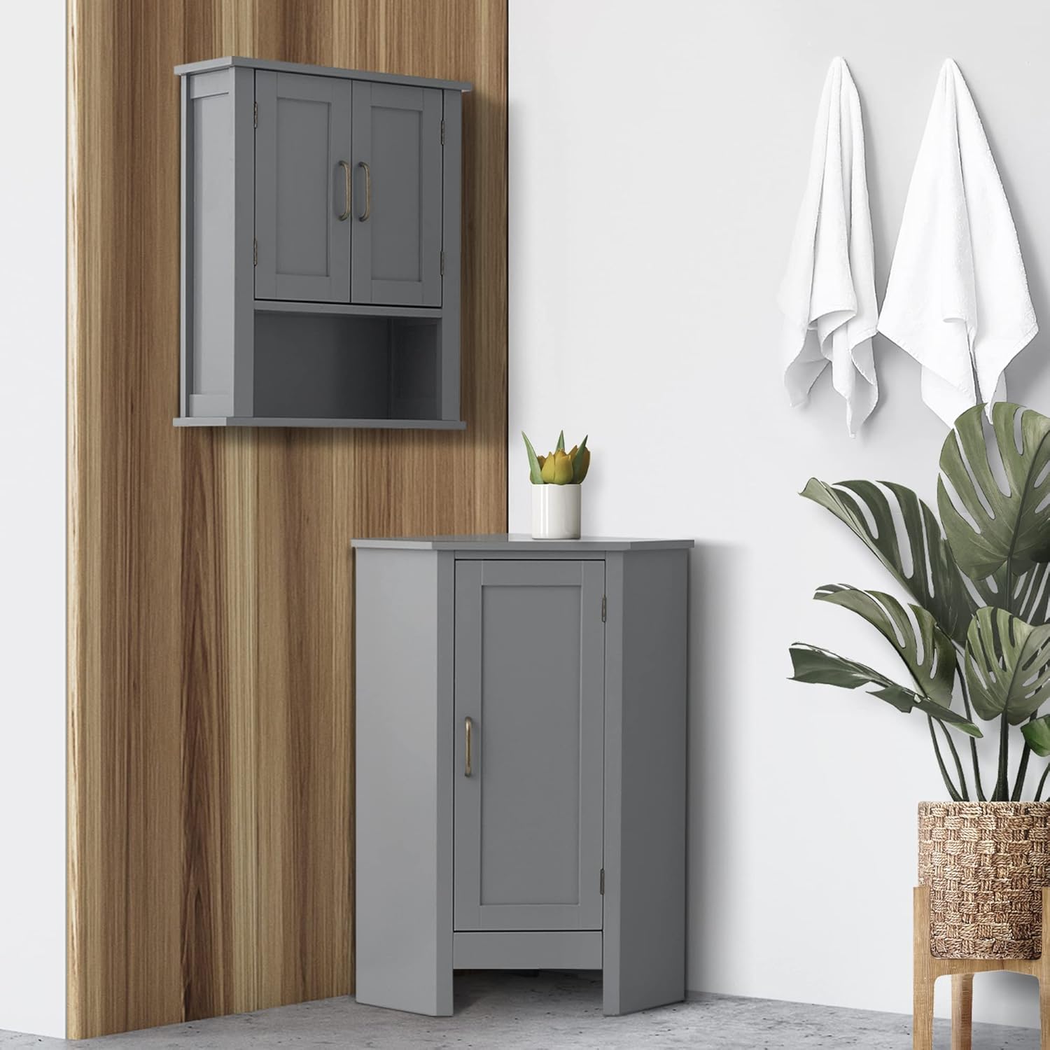 Grey Corner Cabinets V447305