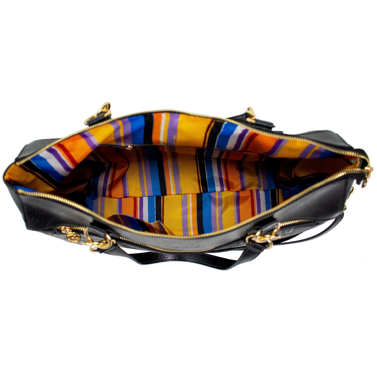 Black Vegan Leather Travel Tote Duffle Bag N669195
