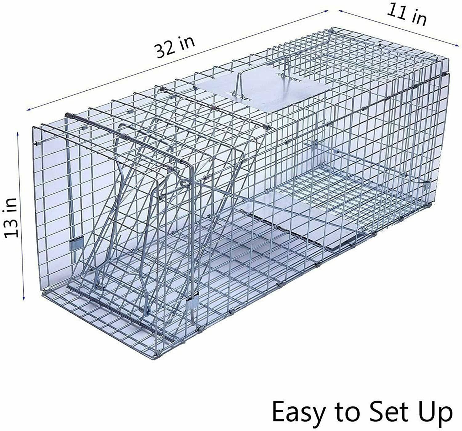 Large Collapsible Humane Live Animal Cage Trap Y190387