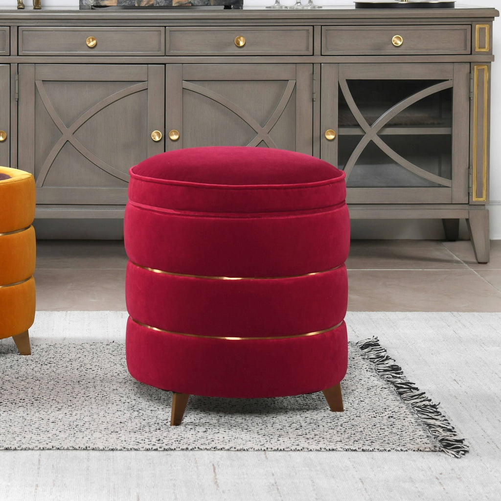 Round Accent Storage Ottoman T573