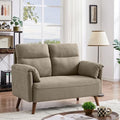 Green 2 Seater Loveseat Sofa with Wood Legs S2116