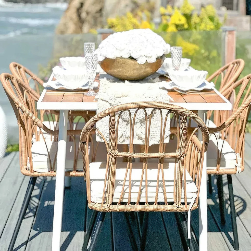 7 Pieces Rattan Wicker Patio Dining Table Set R8490