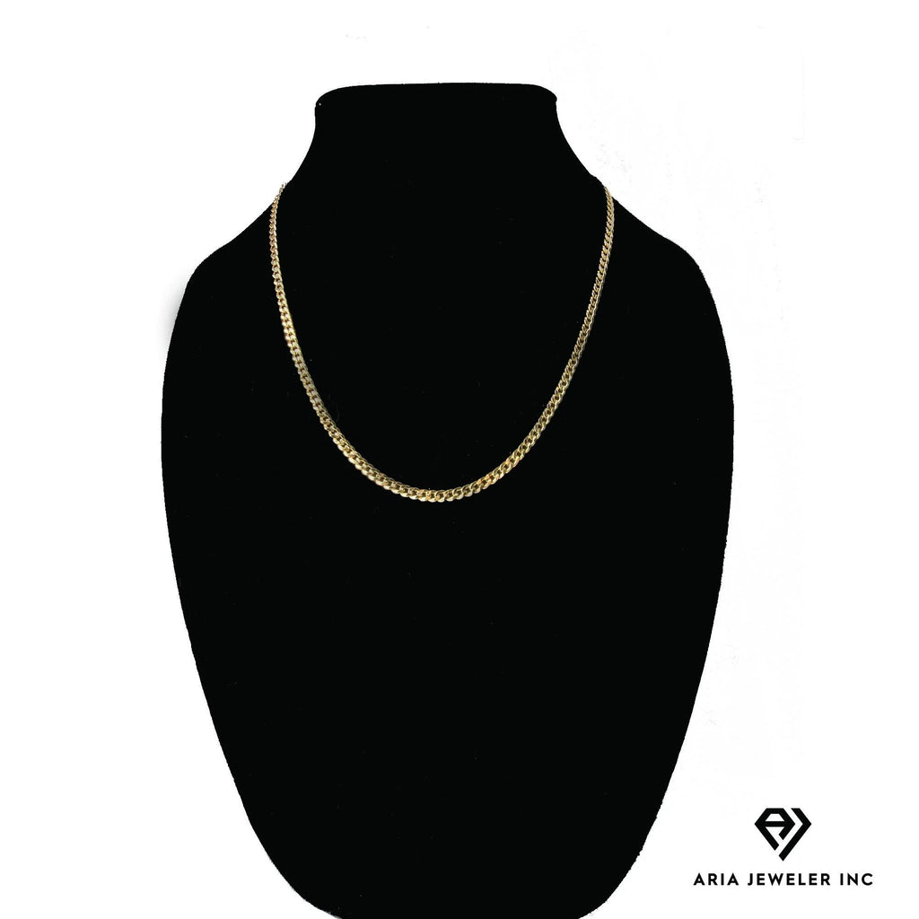 14k Bonded Gold Necklace with Rose Cross Pendant, 14K Cuban Chain Necklace U33659