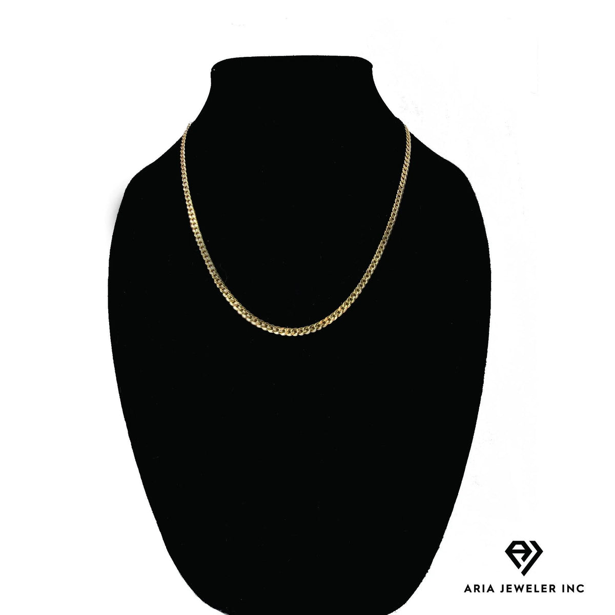 14k Bonded Gold Necklace with Rose Cross Pendant, 14K Cuban Chain Necklace U33659