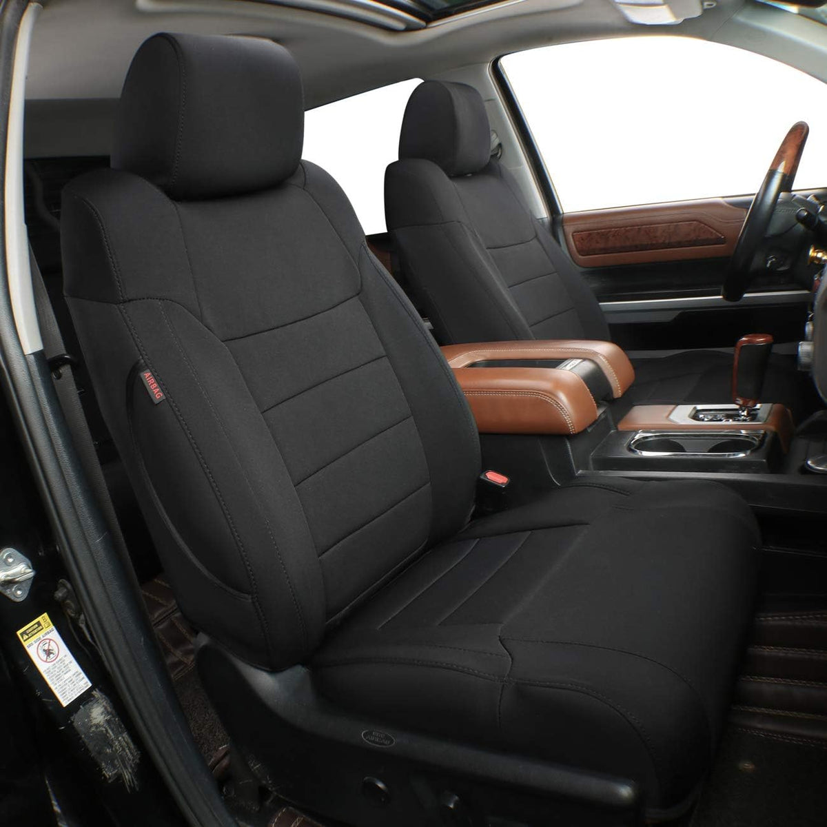 Custom Fit Full Set Car Seat Covers Leatherette Black D4636