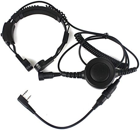 Tactical Throat Mic Earpiece Headset with Finger Ptt, Pack of 2 D441