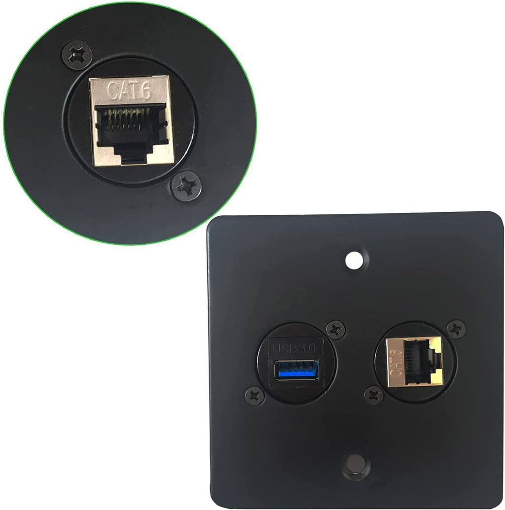 RJ45 Socket Panel Mount Connector, CAT6/CAT5E/CAT5 Female to Female LAN Adapter G34758