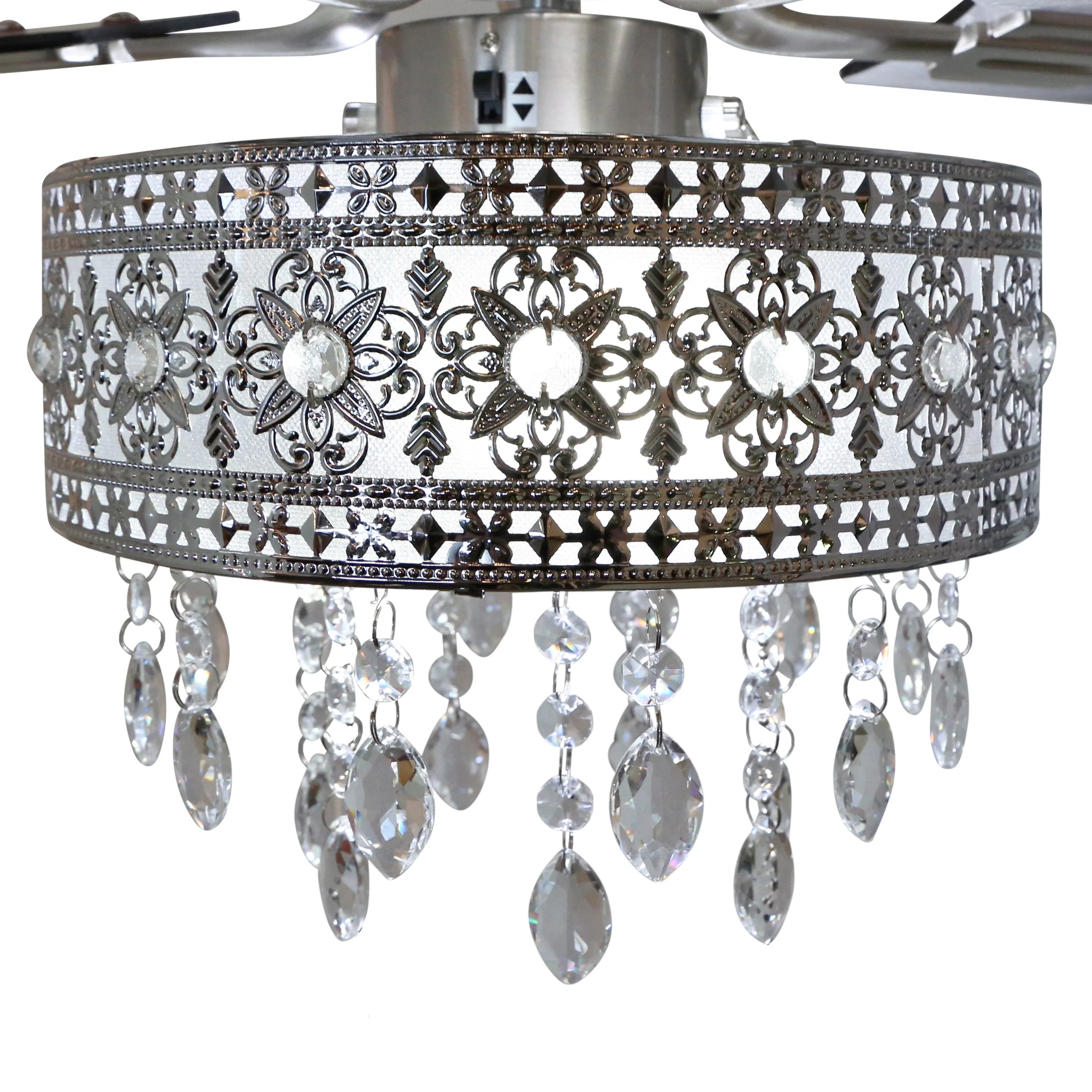 52" Crystal Chandelier LED Ceiling Fan with Light P78234