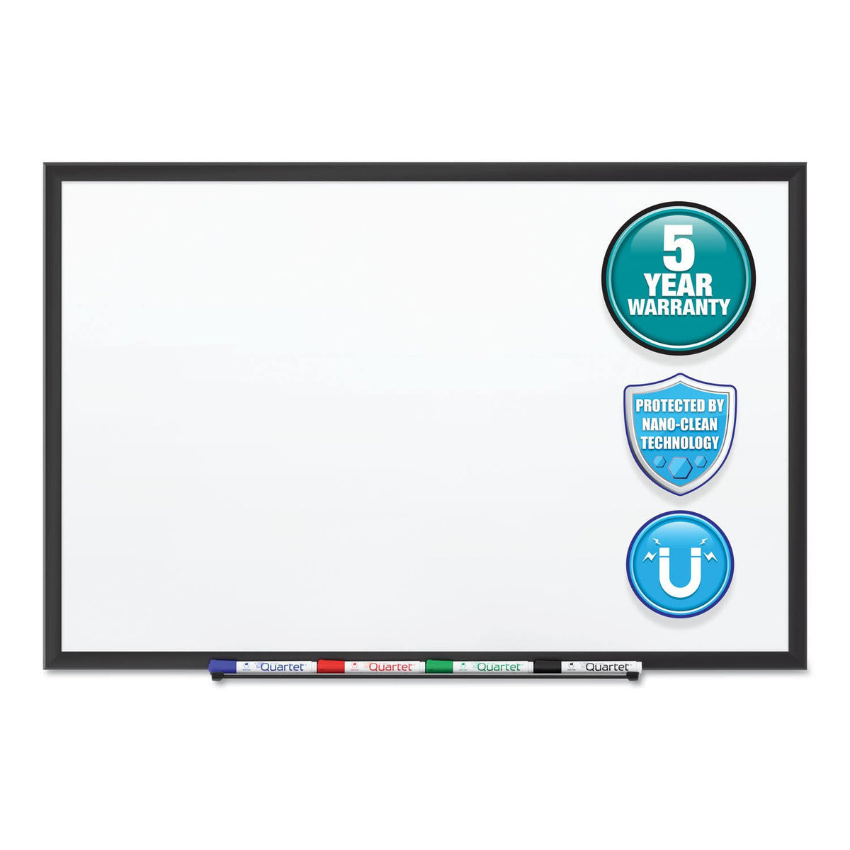 60 x 36 Black Aluminum Frame Magnetic Whiteboard O85961