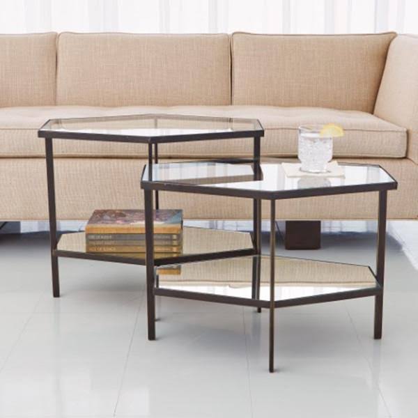Silver Leaf Hexagon Table Y13600