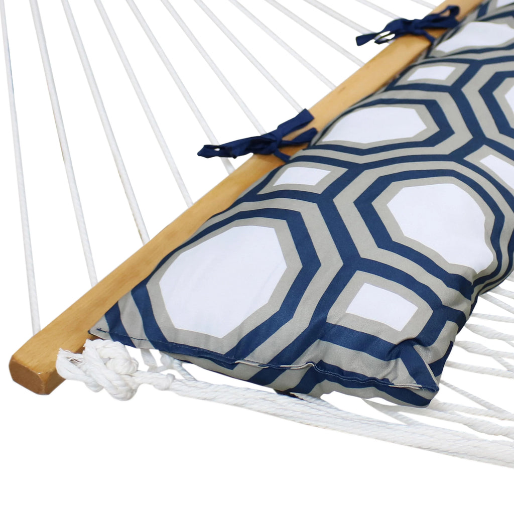 White Polyester Rope Hammock with Pillow B14216