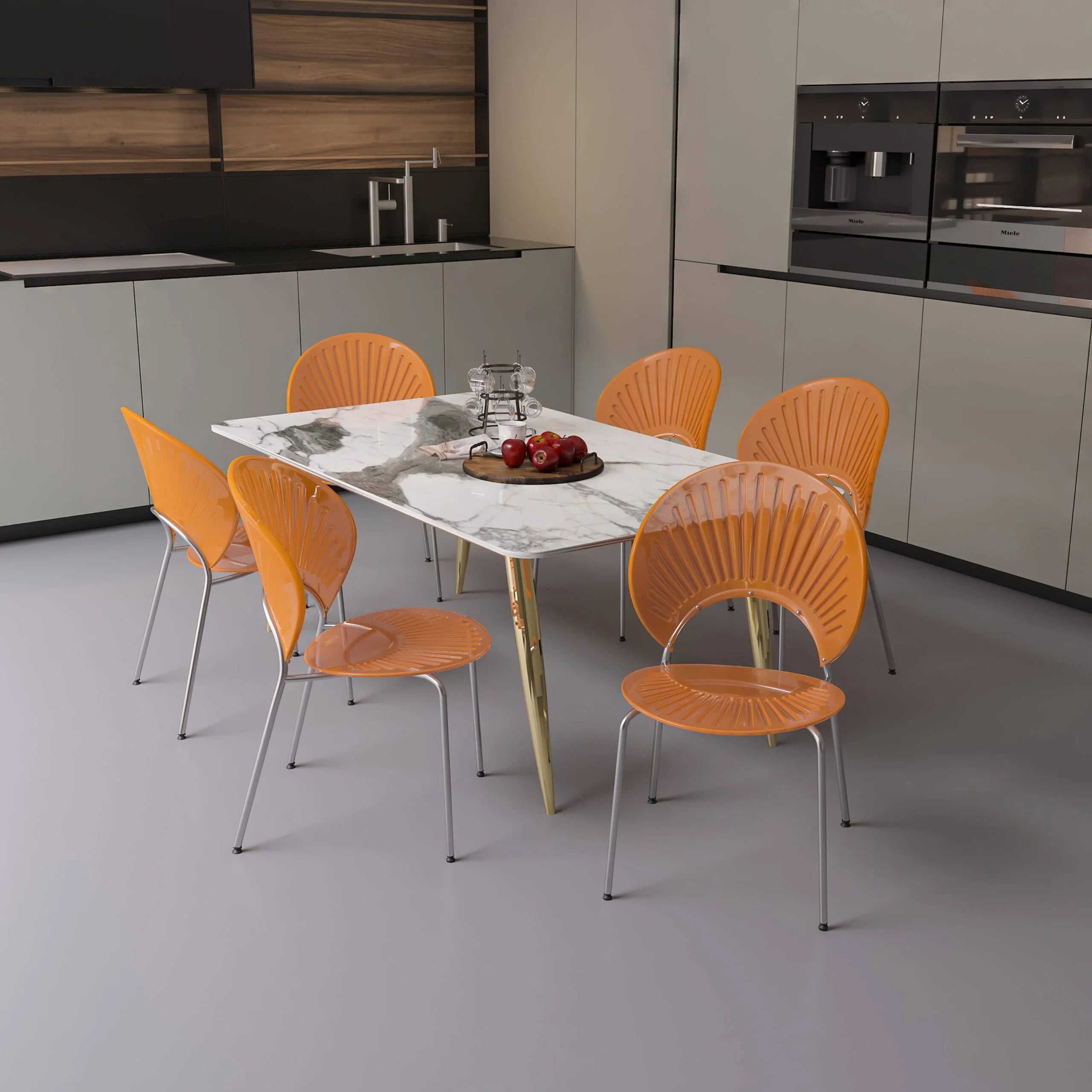 Amber Plastic Dining Side Chair Set of 2 Z106