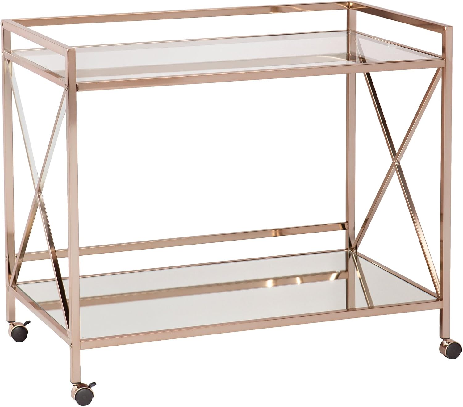 Gold Open Shelf Bar Cart F7031