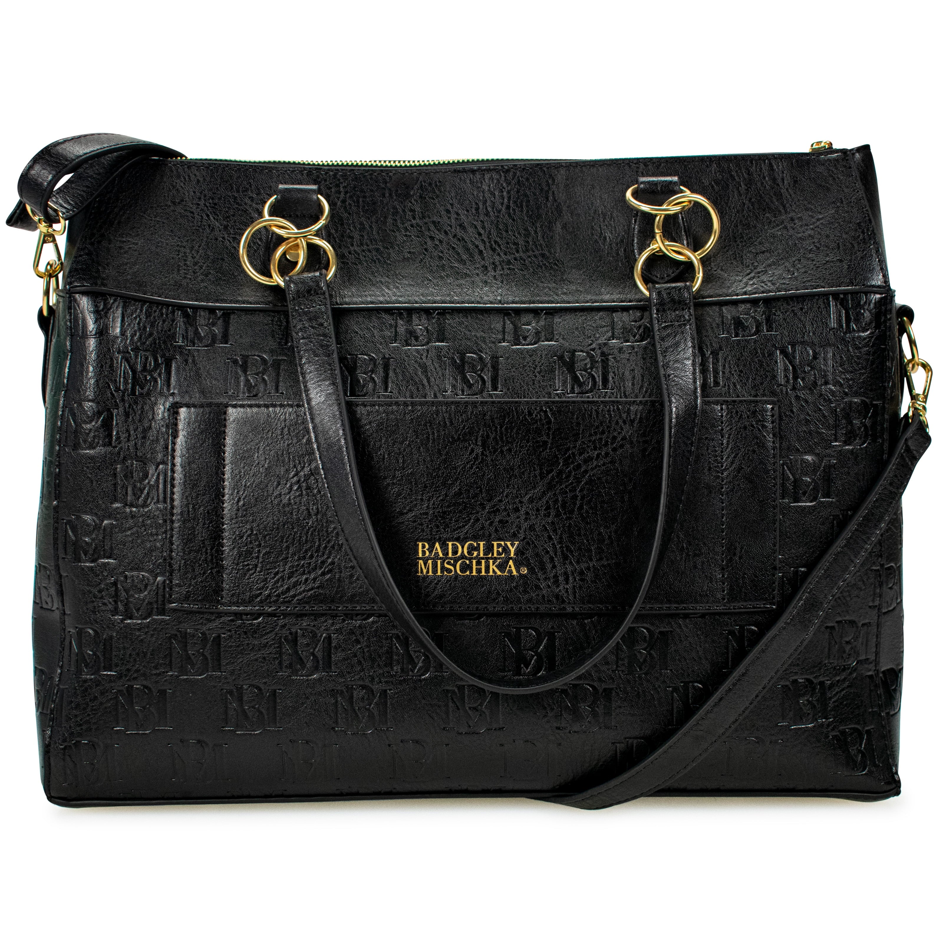 Black Vegan Leather Travel Tote Duffle Bag N669195