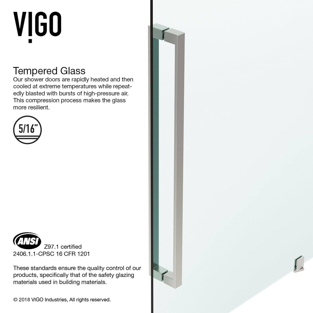 Adjustable Frameless Pivot Shower Door in Stainless Steel H62294