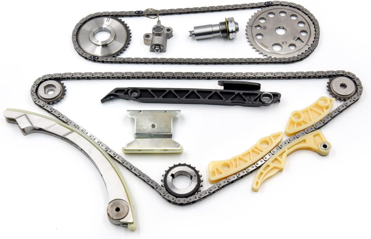 Timing Chain Kit with Tensioner Guide Rail Crank Sprocket I36173