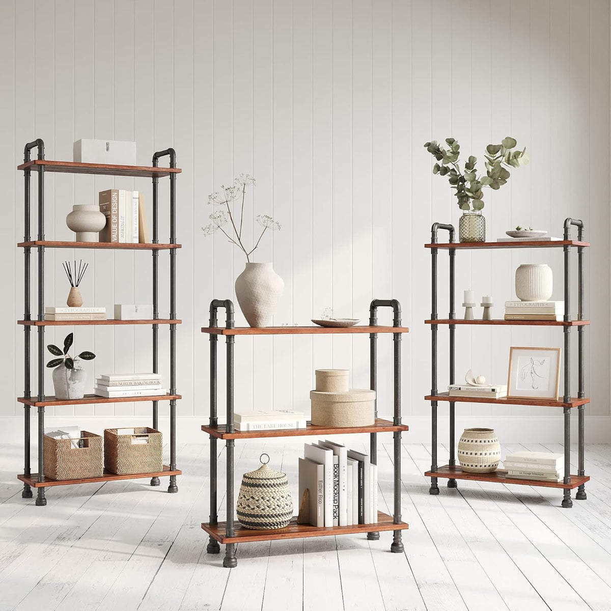 4-Tier Solid Pine Wood Bookshelf B76631